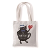 Cute Cat Printed Canvas Women's Tote Bags PW-WG7E628-01-1