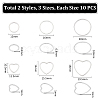 Unicraftale 60Pcs 6 Styles 304 Stainless Steel Linking Ring STAS-UN0056-44-3