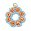 Seed Beads Beaded Charms PALLOY-MZ00205-2