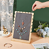 Wooden Slant Back Necklace Organizer Display Stands with Velvet Mat AJEW-WH0471-130A-3