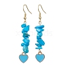 Natural & Synthetic Mixed Gemstone Chips Dangle Earrings EJEW-JE05645-4