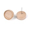 Natural Maple Wood Stud Earring Findings with 316 Stainless Steel Pin WOOD-N016-02-4