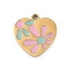 304 Stainless Steel Enamel Charms STAS-I325-042G-1