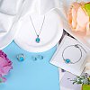 Cubic Zirconia Oval Pendant Necklace & Link Bracelet & Cuff Ring & Stud Earrings SJEW-SZC0001-01D-3