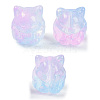 Transparent Spray Paint Glass Beads GLAA-H035-01K-1