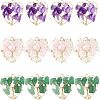 6Pcs 3 Styles Chakra Natural Gmestone Copper Wire Big Pendants FIND-FH0004-66-1