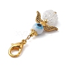 Angel Glass Seed Bead Pendant Decorations HJEW-MZ00085-02-4