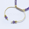 Natural Amethyst Braided Bead Bracelets BJEW-I258-G01-3