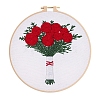 Flower Pattern DIY Embroidery Kit DIY-P077-131-1