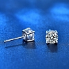 Anti-Tarnish 925 Sterling Silver with Moissanite Rhinestone Earrings AJEW-U007-05P-4