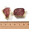 Raw Rough Natural Dyed Quartz Crystal Links Connector Charms G-K189-04LG-09-3