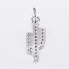 Brass Micro Pave Cubic Zirconia Charms ZIRC-E135-34P-2