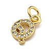 Initial Letter Brass with Cubic Zirconia Charms KK-Q814-26Q-G-2