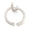 Rack Plating Brass Open Cuff Rings for Women RJEW-F162-01P-J-3