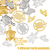 20Pcs 10 Style 201 & 304 Stainless Steel Pendants STAS-HY0001-15-3