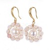 Natural Rose Quartz Dangle Earrings EJEW-JE02996-02-1