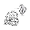 SHEGRACE Heart Simple Fashion Platinum Plated Brass Stud Earrings JE151A-1