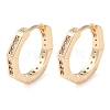 Brass Micro Pave Clear Cubic Zirconia Hoop Earrings EJEW-S234-02G-1