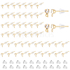 DICOSMETIC 100Pcs Brass Cubic Zirconia Stud Earring Findings KK-DC0001-12-1