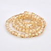 Half Rainbow Plated Glass Faceted Cube Beads Strands GLAA-A031-6mm-HR05-2