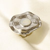 Geometric 304 Stainless Steel with Natural Shell Cuff Open Rings WP6687-1-1