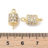 Brass with Cubic Zirconia Connector Charms KK-Q030-09G-2