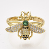 Adjustable Brass Micro Pave Cubic Zirconia Finger Rings RJEW-S044-015-2