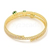 Rack Plating Brass Pave Clear Cubic Zirconia Open Cuff Wrap Bangles BJEW-B110-01G-4