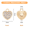 SUPERFINDINGS 40Pcs 2 Colors Alloy Rhinestone Pendants FIND-FH0008-95-2