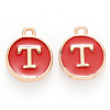 Golden Plated Alloy Enamel Charms ENAM-S118-03T-1