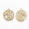 Brass Micro Pave Clear Cubic Zirconia Pendants ZIRC-Q021-007G-NF-2