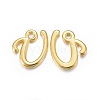 Golden Plated Alloy Letter Pendants LS-X-PALLOY-J718-01G-U-1