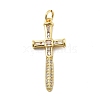 Real 18K Gold Plated Brass Micro Pave Cubic Zirconia Pendants KK-L209-101G-01-1