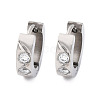 304 Stainless Steel with Cubic Zirconia Polishing effect Hoop Earrings EJEW-M001-26P-6