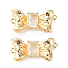 Brass Pave Cubic Zirconia Connector Charms KK-L208-01G-03-2