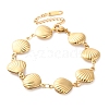 Stainless Steel Shell Link Chain Bracelets for Women BJEW-Z076-02G-1