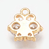 Brass Cubic Zirconia Charms ZIRC-Q002-107G-2