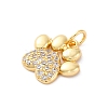 Brass Micro Pave Cubic Zirconia Charms KK-S510-15G-2