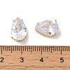 Brass Clear Cubic Zirconia Cabochons STAS-M294-30D-3