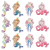 8Pcs 4 Styles Ocean Theme Transparent Resin Pendants CRES-FS0001-17-1