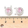 Brass Micro Pave Cubic Zirconia Beads KK-G531-01S-05-3