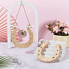 Unfinished Wood Horseshoe Pendants for Painting Arts AJEW-WH0651-50-4