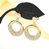 Rack Plating Brass Micro Pave Clear Cubic Zirconia Stud Earrings for Women EJEW-C125-21E-G-1