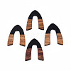 Opaque Resin & Walnut Wood Pendants RESI-N025-029-B-2