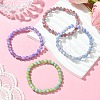 6.5mm Dyed Natural White Jade Round Beaded Stretch Bracelets for Women BJEW-JB10734-2