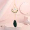 Natural Green Aventurine Chip Wrapped Moon Hanging Ornaments PW-WG89822-04-1