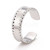 Non-Tarnish 304 Stainless Steel Flat Open Cuff Ring for Women RJEW-C025-10P-1