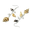 Brass Shell Shape Dangle Earrings EJEW-TA00603-4