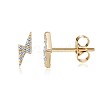 Brass Micro Pave Cubic Zirconia Flash Stud Earrings EJEW-BB35393-G-1