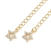 Brass Micro Pave Cubic Zirconia Ends with Chains KK-U043-02G-2